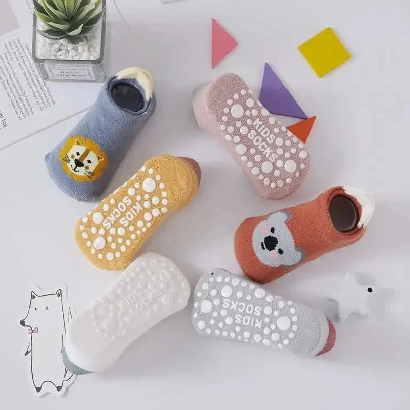 Soft Cotton Non-Slip Cartoon Baby Socks - Set of 6 (0-5Y) - MERRIABaby SocksMERRIA