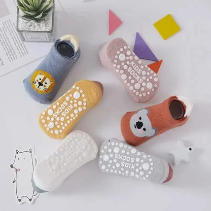 Soft Cotton Non-Slip Cartoon Baby Socks - Set of 6 (0-5Y) - MERRIABaby SocksMERRIA