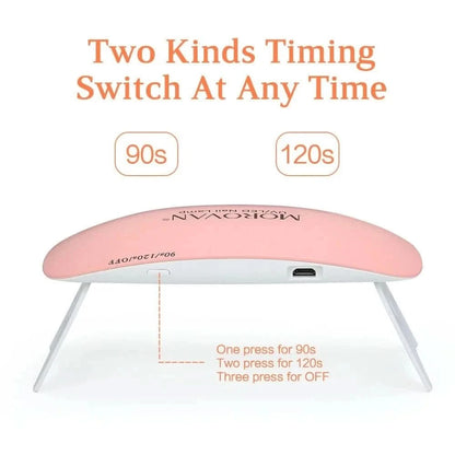 Portable 6W UV LED Nail Lamp: Fast Gel Polish Dryer for Home & Pro UseNail DryerMERRIA