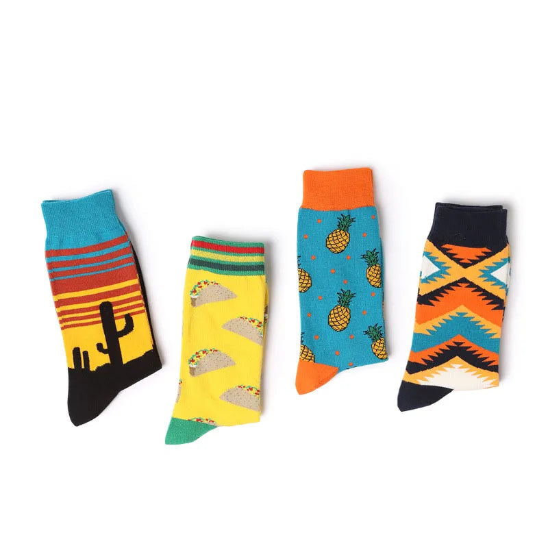 1Pair Unisex Cotton Socks Casual Colorful Socks Crew Street Socks Unisex Socks