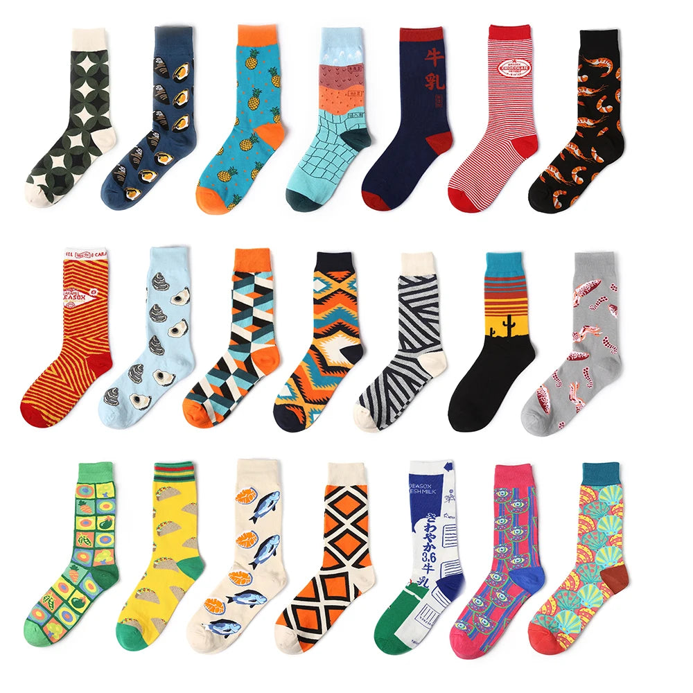 1Pair Unisex Cotton Socks Casual Colorful Socks Crew Street Socks Unisex Socks