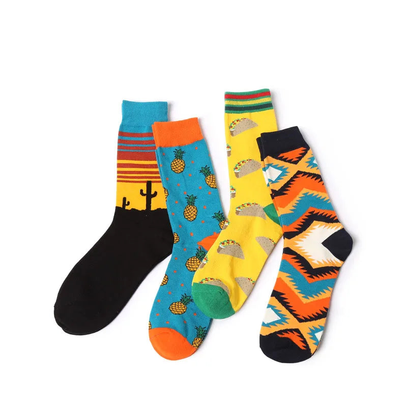 1Pair Unisex Cotton Socks Casual Colorful Socks Crew Street Socks Unisex Socks
