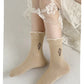 5 Pairs Autumn Socks Girls Floral Tulip Socks A Class Cotton Solid Socks Children Medium Length Spring Socks Baby Kids Socks