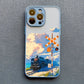 Landscape Cloud Tram Illustration iPhone Case – Soft Back Cover for iPhone 16 Pro Max, 15 Pro Max, 14 Pro Max
