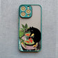 Dark Funny Cartoon Cat iPhone Case – Animal Soft Cover for iPhone 14, 15, 16 Series | Cute & Protective Phone Case