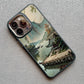 Mountain Peak Lake Vintage Silicone iPhone Case – Soft Protective Back Cover for iPhone 15 & 16 Series