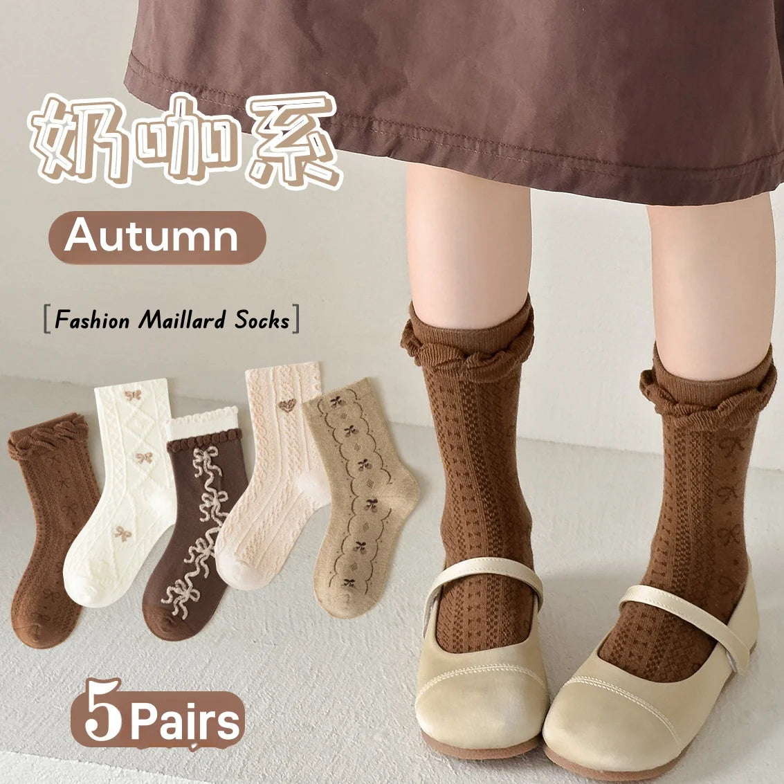 Spring Girls Socks Baby Sweet Rosy Bowknot Pattern Socks Cotton Socks Children Calf Socks Kids Socks 5 Pairs