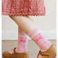 Spring Girls Socks Baby Sweet Rosy Bowknot Pattern Socks Cotton Socks Children Calf Socks Kids Socks 5 Pairs