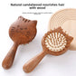 Cat Shaped Airbag Comb Golden Silk Sandalwood Handle round Handle Professional Hairdressing Salon Comb for Extensions And Wigs