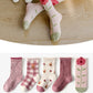 5 Pairs Girls' Cotton Socks – Soft Floral Print Toddler Socks for Spring & Autumn | Comfortable Kids Footwear
