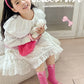 Spring Girls Socks Baby Sweet Rosy Bowknot Pattern Socks Cotton Socks Children Calf Socks Kids Socks 5 Pairs