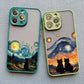 Black Cat Starry Night iPhone Case – Artistic Shockproof Cover for iPhone 14, 15, 16 Series | Soft Protective Shell