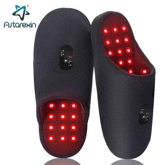 Astarexin Red Light Therapy Slippers – Rechargeable 460nm Foot Therapy Device for Home Use, Heating to Relieve Pain & Inflammation