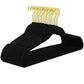 43cm Seamless Flocking Hangers with Golden Hook – Non-Slip Velvet Clothes Hangers for Dry & Wet Use, Adult Wardrobe & Closet Storage