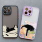 Cute Cat Goblet Drink Couple iPhone Case – Shockproof Back Cover for iPhone 16 Pro Max, 15 Pro Max, 14 Pro Max