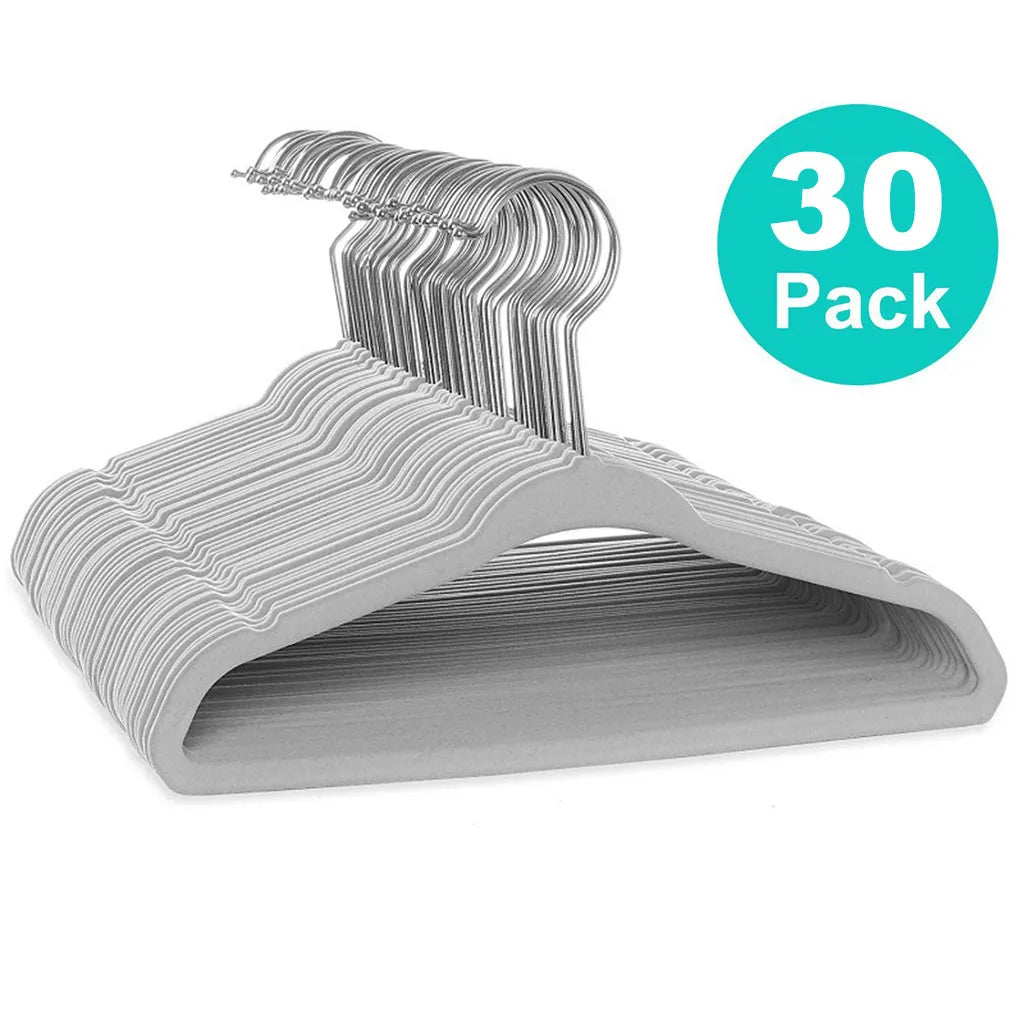 10/20/30PCS Baby Velvet Non-Slip Hangers – Space-Saving Flocked Kids Clothes Hangers with 360° Swivel Hook