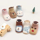 6 Pairs Kids Non-Slip Cotton Socks – Cartoon Animal Floor Socks for Boys & Girls | Breathable & Comfy Baby Footwear