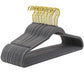 43cm Seamless Flocking Hangers with Golden Hook – Non-Slip Velvet Clothes Hangers for Dry & Wet Use, Adult Wardrobe & Closet Storage