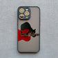 Dark Funny Cartoon Cat iPhone Case – Animal Soft Cover for iPhone 14, 15, 16 Series | Cute & Protective Phone Case