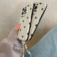 Black Floral 3D Wave iPhone Case – Soft Silicone White Bumper Cover for iPhone 13, 14, 15, 16, 11 Pro Max
