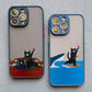 Cute Cat Goblet Drink Couple iPhone Case – Shockproof Back Cover for iPhone 16 Pro Max, 15 Pro Max, 14 Pro Max