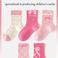 Spring Girls Socks Baby Sweet Rosy Bowknot Pattern Socks Cotton Socks Children Calf Socks Kids Socks 5 Pairs