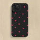 Black Love Heart iPhone Case – Shockproof Soft Silicone Cover for iPhone 16, 15, 14, 13, 12, 11, SE, XR, XS, X, 7, 8 Plus