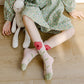 5 Pairs Girls' Cotton Socks – Soft Floral Print Toddler Socks for Spring & Autumn | Comfortable Kids Footwear