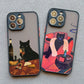 Cute Cat Goblet Drink Couple iPhone Case – Shockproof Back Cover for iPhone 16 Pro Max, 15 Pro Max, 14 Pro Max
