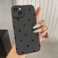 Black Love Heart iPhone Case – Shockproof Soft Silicone Cover for iPhone 16, 15, 14, 13, 12, 11, SE, XR, XS, X, 7, 8 Plus