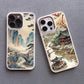 Mountain Peak Lake Vintage Silicone iPhone Case – Soft Protective Back Cover for iPhone 15 & 16 Series