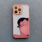 Dark Funny Cartoon Cat iPhone Case – Animal Soft Cover for iPhone 14, 15, 16 Series | Cute & Protective Phone Case