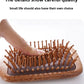Cat Shaped Airbag Comb Golden Silk Sandalwood Handle round Handle Professional Hairdressing Salon Comb for Extensions And Wigs