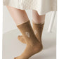5 Pairs Autumn Socks Girls Floral Tulip Socks A Class Cotton Solid Socks Children Medium Length Spring Socks Baby Kids Socks