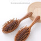Cat Shaped Airbag Comb Golden Silk Sandalwood Handle round Handle Professional Hairdressing Salon Comb for Extensions And Wigs