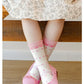 Spring Girls Socks Baby Sweet Rosy Bowknot Pattern Socks Cotton Socks Children Calf Socks Kids Socks 5 Pairs