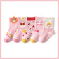 5 Pairs Girls' Cotton Socks – Soft Floral Print Toddler Socks for Spring & Autumn | Comfortable Kids Footwear