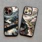 Mountain Peak Lake Vintage Silicone iPhone Case – Soft Protective Back Cover for iPhone 15 & 16 Series