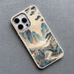 Mountain Peak Lake Vintage Silicone iPhone Case – Soft Protective Back Cover for iPhone 15 & 16 Series