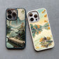 Mountain Peak Lake Vintage Silicone iPhone Case – Soft Protective Back Cover for iPhone 15 & 16 Series