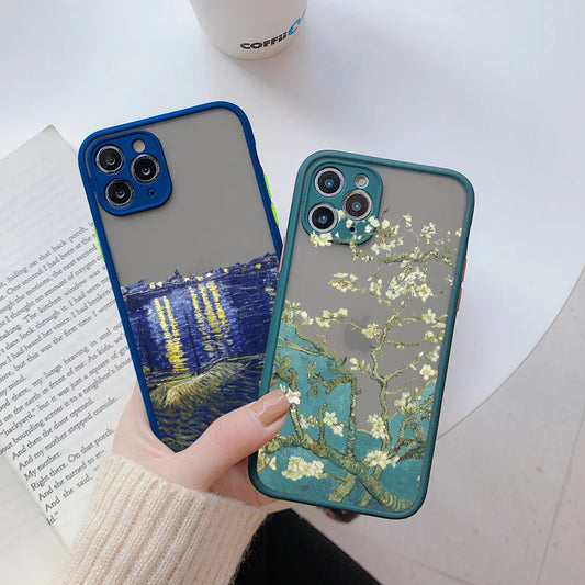 Van Gogh Art iPhone Case – Oil Painting Shockproof Cover for iPhone 14, 15, 16 Series