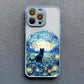 Black Cat Starry Night iPhone Case – Artistic Shockproof Cover for iPhone 14, 15, 16 Series | Soft Protective Shell