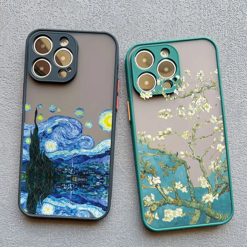 Van Gogh Art iPhone 15 & 16 Case – Soft Shockproof Oil Painting Cover | Aesthetic Coque for iPhone 15/16, Pro & Pro Max