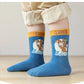 5 Pairs Girls' Cotton Socks – Soft Floral Print Toddler Socks for Spring & Autumn | Comfortable Kids Footwear