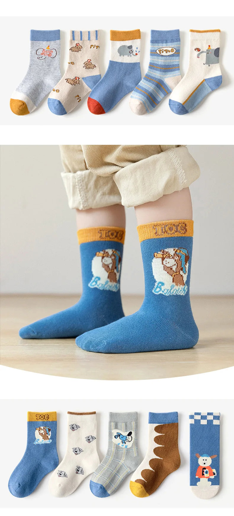 5 Pairs Girls' Cotton Socks – Soft Floral Print Toddler Socks for Spring & Autumn | Comfortable Kids Footwear