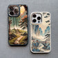 Mountain Peak Lake Vintage Silicone iPhone Case – Soft Protective Back Cover for iPhone 15 & 16 Series