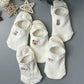 Socks Set 10 Pairs Toe Socks Women's Cotton Ankle Stockings Summer Breathable Versatile White Socks Cute Cartoon Pattern