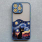 Black Cat Starry Night iPhone Case – Artistic Shockproof Cover for iPhone 14, 15, 16 Series | Soft Protective Shell