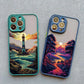 Sunrise Scenery iPhone Case – Gorgeous Mountain & River Cover for iPhone 14, 15, 16 Series