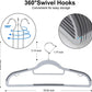 50-Pack Heavy Duty Plastic Hangers – Non-Slip, 360° Swivel Hook, Space-Saving Closet Organizer for Shirts & Wardrobe